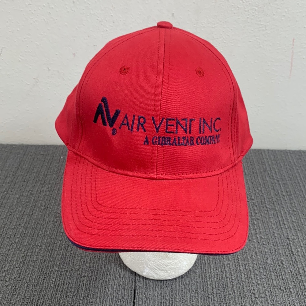 Air Vent Inc A Gibraltar Company Baseball Hat Mens Adjustable Red Navy Strapback